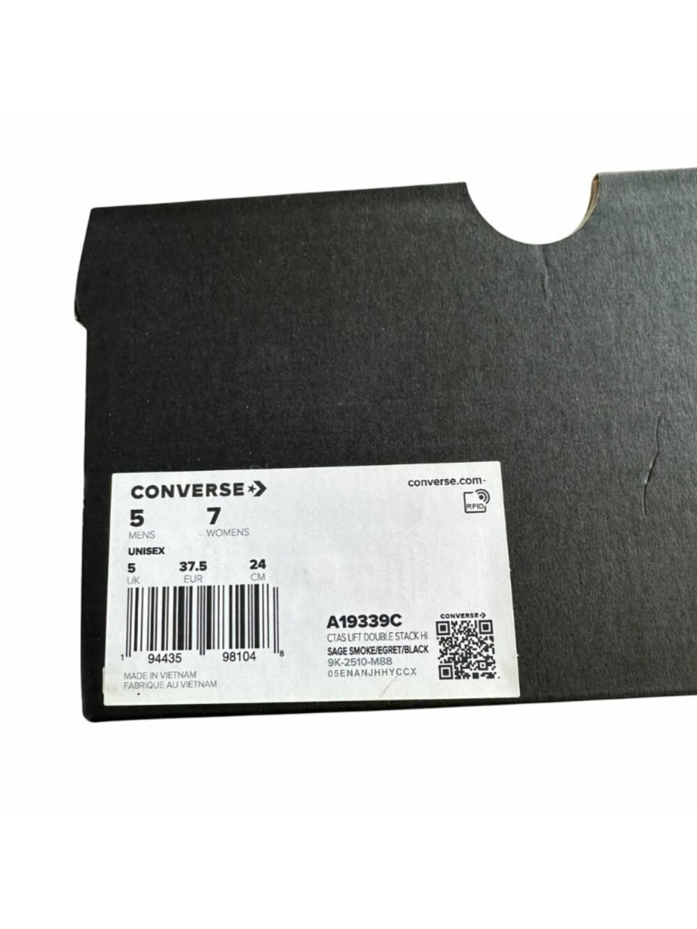 ⭐Converse Chuck Lift Double Stack Beading Sz 7 Womens shoes Sneaker Gray A19339C - Picture 8 of 13